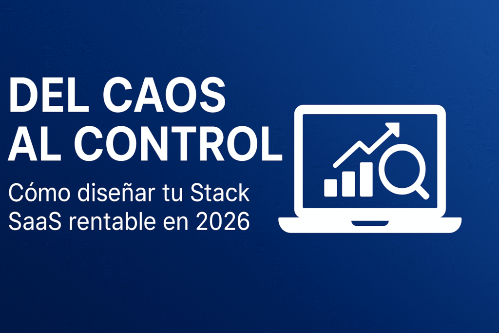 Diseño visual que representa cómo construir un stack SaaS rentable y optimizado en 2026