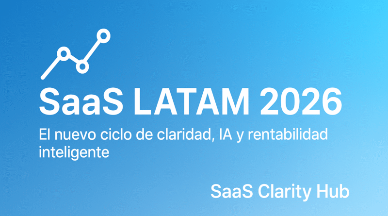 Mapa conceptual del ecosistema SaaS 2026 con enfoque en IA, FinOps y eficiencia LATAM