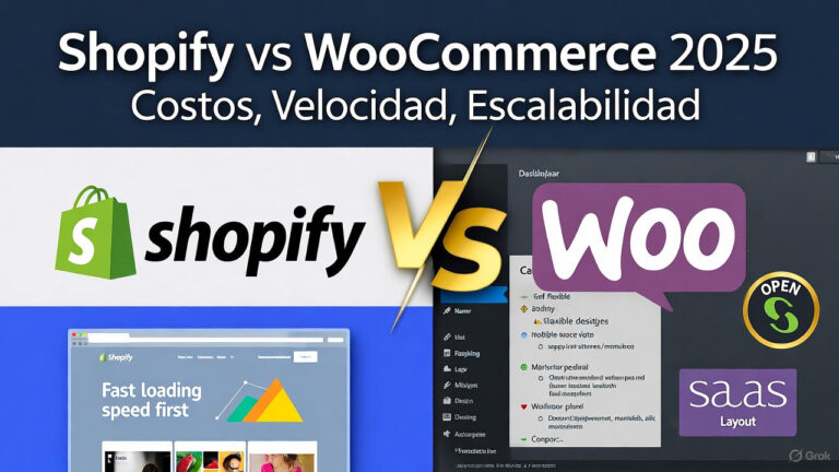 Comparativa Shopify vs WooCommerce 2025: análisis de costos, velocidad de carga y escalabilidad para e-commerce
