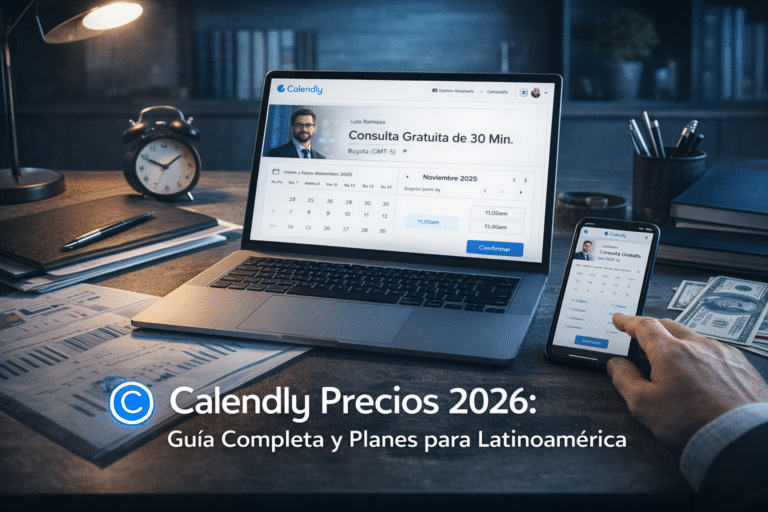 Calendly precios 2026 mostrando agenda digital automatizada para profesionales y empresas en Latinoamérica