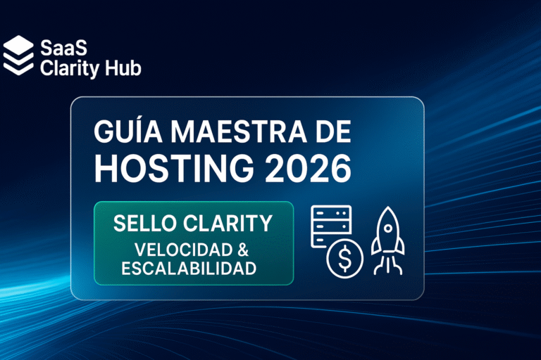 Imagen destacada para blog técnico sobre hosting 2026, con sello CLARITY