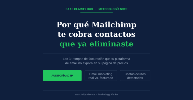 Auditoría SaaS Clarity Hub sobre por qué Mailchimp cobra por contactos dados de baja o eliminados en la factura mensual